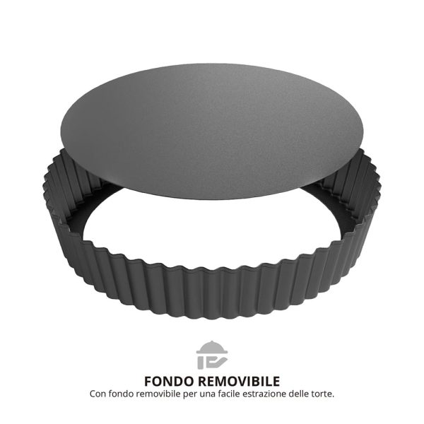 Molde para tarta acero pintado antiadherente 28×5,5 cm