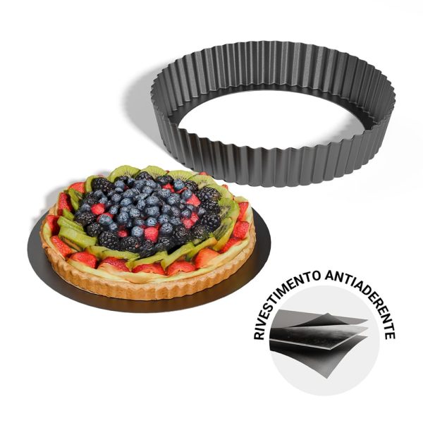 Molde para tarta acero pintado antiadherente 28×5,5 cm