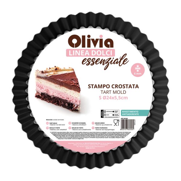251009 stampo crostata 60348 Molde para tarta acero pintado antiadherente 24×5,5 cm