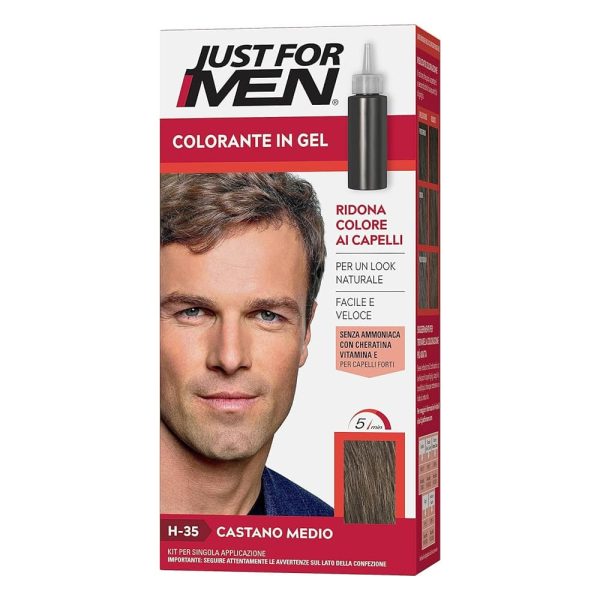 Champú colorante para cabello castaño medio Just for Men H35