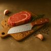 Cuchillo cocinero en hoja de acero inoxidable 17 cm mango de madera de haya