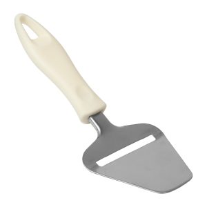 250807 model6 Rebanador para queso acero inoxidable con mango PP marfil 21×7,3 cm