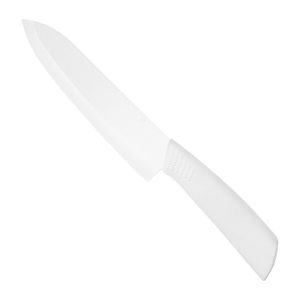 Cuchillo de cocina cerámico blanco hoja 17,6 cm con mango de PVC
