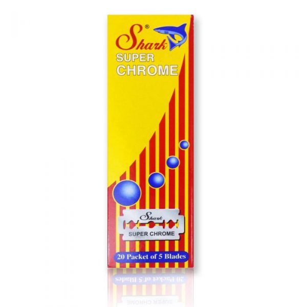 100 hojas de afeitar doble filo Shark Super Chrome