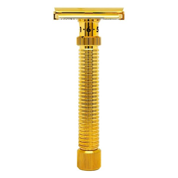 107G-rasoio-sicurezza-rex-supply.jpg Maquinilla de afeitar ajustable Rex Ambassador XL Deluxe Gold- 107G