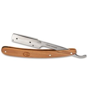 Boker barberette hoja intercambiable navaja de afeitar recta mango de madera de olivo
