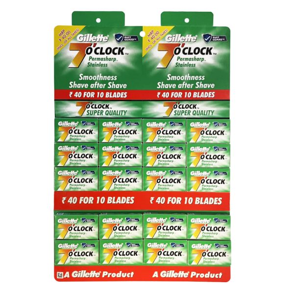 200 hojas de afeitar Gillette 7 O’Clock Permasharp Inoxidable Verde