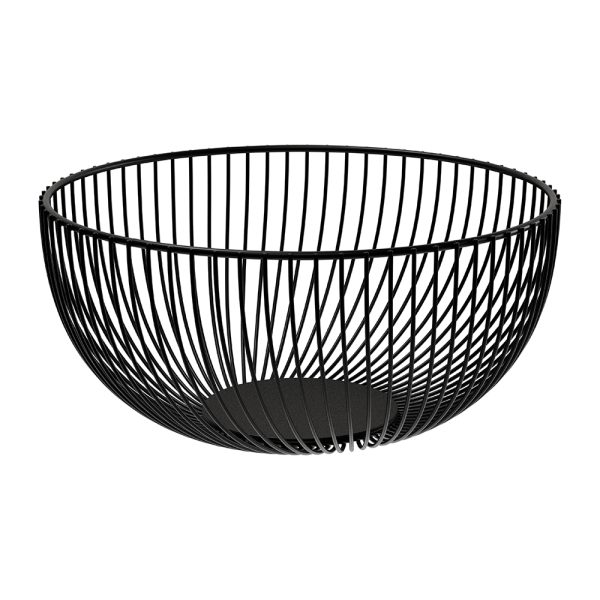 Frutero moderno acero pintado negro 25×13 cm