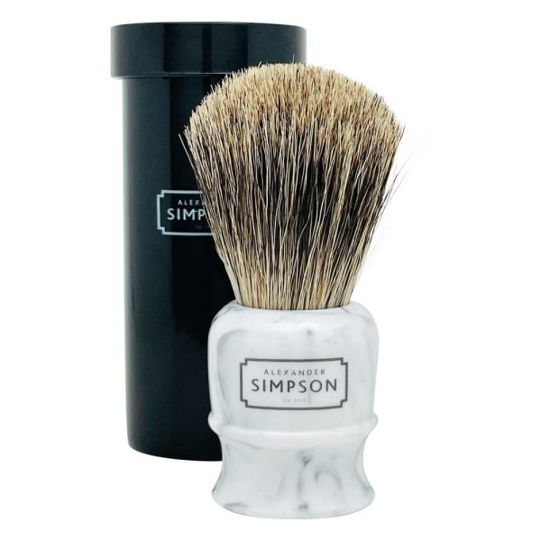 2190BS1T-Simpson-pennello-da20barba-pure20badger-con-tubo-da-viaggio-Highbury-Faux-Grey-Itaian-Marble-S.jpg Brocha de afeitar Simpson Tejón puro con tubo de viaje Highbury Faux Grey Italian Marble S