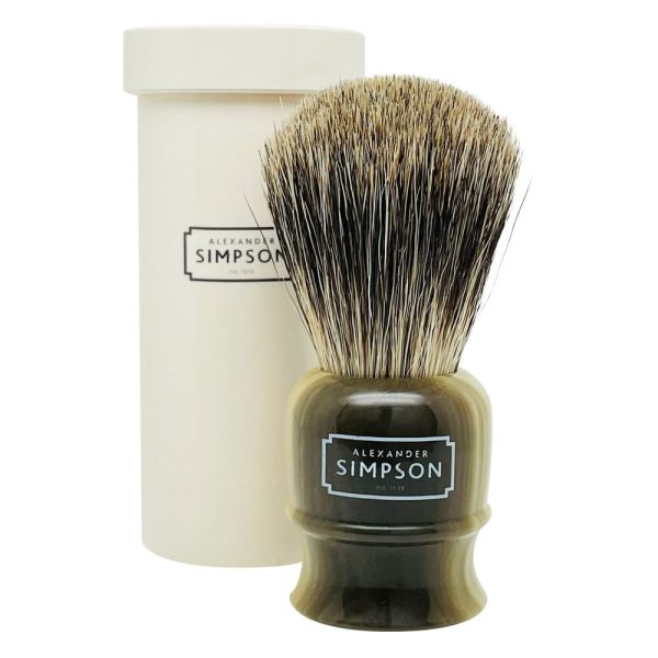 2190BS2T-Simpson-pennello-da-barba-pure-badger-con-tubo-da-viaggio-Highbury-Faux-Horn-S.jpg Brocha de afeitar Simpson Tejón puro con tubo de viaje Highbury Faux Horn S