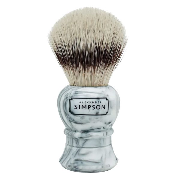 Brocha de afeitar Simpson sintética Islington Faux Italian Marble Grey S