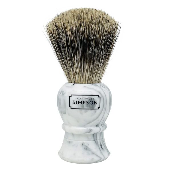 Brocha de Afeitar Simpson Tejón Puro Islington Faux Grey Italian Marble L