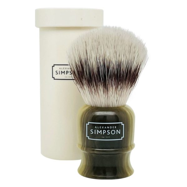 2234SS2T-Simpson-pennello-da-barba-sintetico-con-tubo-da-viaggio-Highbury-Faux-Horn-S.jpg Brocha de afeitar Simpson sintética con tubo de viaje Highbury Faux Horn S