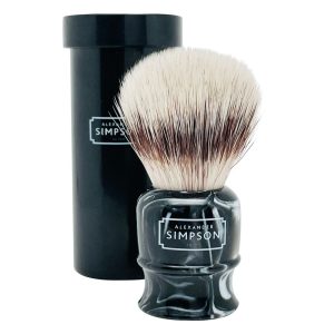 2234SS3T-Simpson-pennello-da-sintetico-con-tubo-da-viaggio-Highbury-Faux-Ebony-Marble-S.jpg Brocha de afeitar Simpson sintética con tubo de viaje Highbury Faux Ebony Marble S