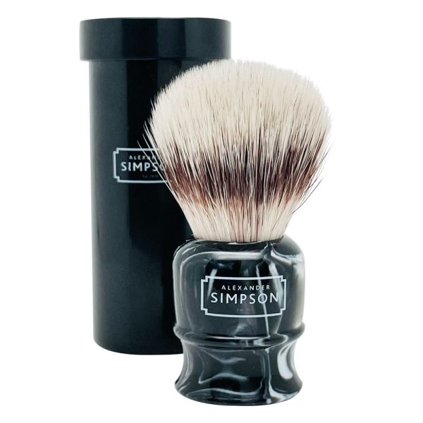 2234SS3T-Simpson-pennello-da-sintetico-con-tubo-da-viaggio-Highbury-Faux-Ebony-Marble-S.jpg Brocha de afeitar Simpson sintética con tubo de viaje Highbury Faux Ebony Marble S