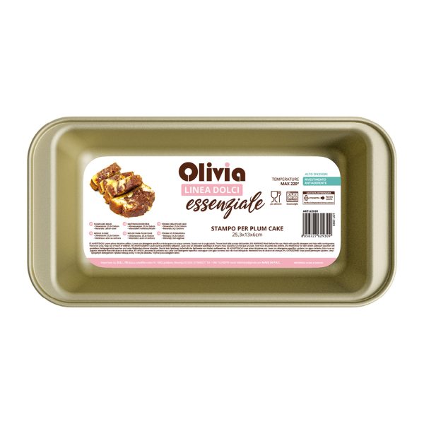 250915 stampo plum cake 62930 Molde para pan rectangular antiadherente acero al carbono 25,3x13x6 cm