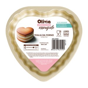 251014 TEGLIA DA FORNO 62959 Molde para hornear en forma de corazón de acero al carbono antiadherente 12,5×2,7 cm