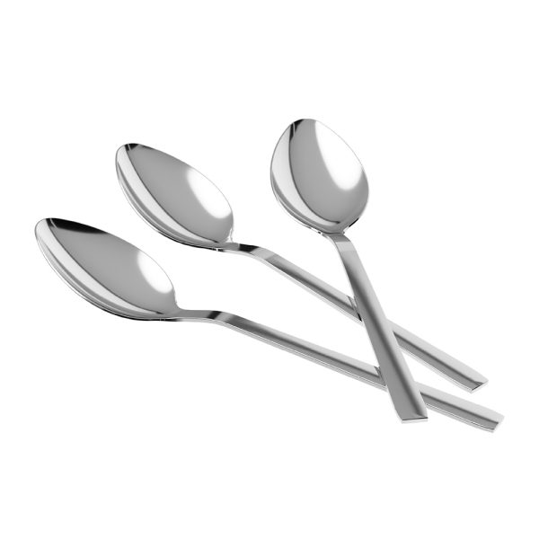 250725 model11 Cuchara de postre acero inoxidable 15 cm juego de 3