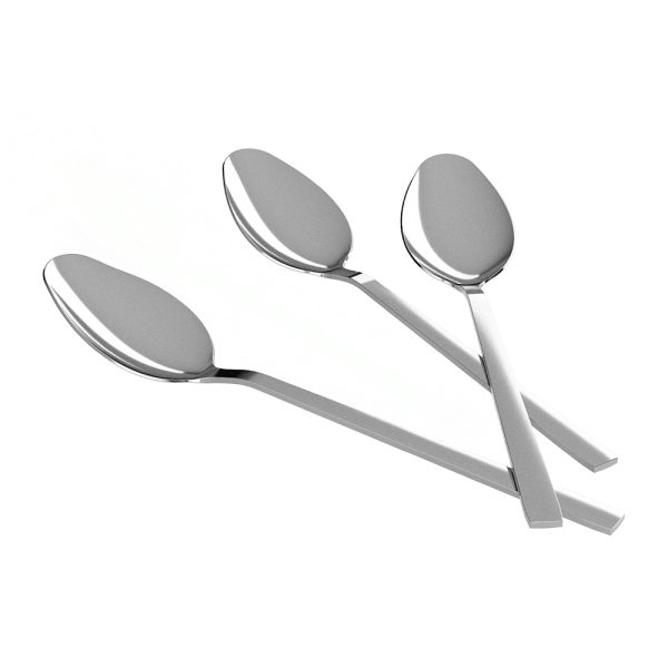 Cucharas de postre 15 cm en acero inoxidable 18 10 acabado mate juego de 3