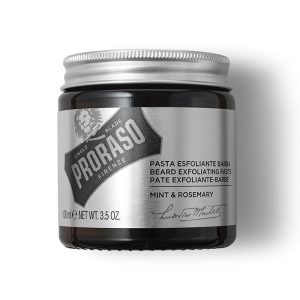 Proraso pasta exfoliante para barba en tarro de cristal menta y romero 100ml