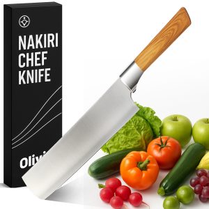 Cuchillo de cocina con hoja de 20 cm en acero inoxidable.