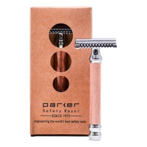 63C-rasoio-sicurezza-parker.jpg Maquinilla de afeitar Parker 63C Peine abierto rosa dorado