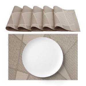 Manteles individuales lavables color topo de PVC 30×45 cm juego de 6