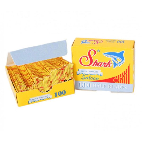 100 hojas de afeitar de un solo filo Shark Saloon