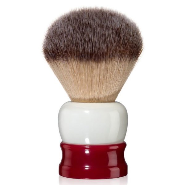 Brocha de afeitar fina y robusta roja y blanca 24mm