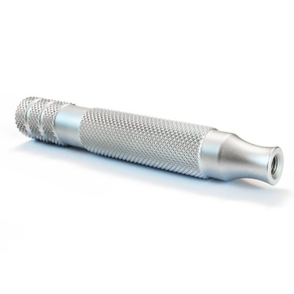 Mango iKon bulldog para maquinillas de afeitar 90mm acero inoxidable mate