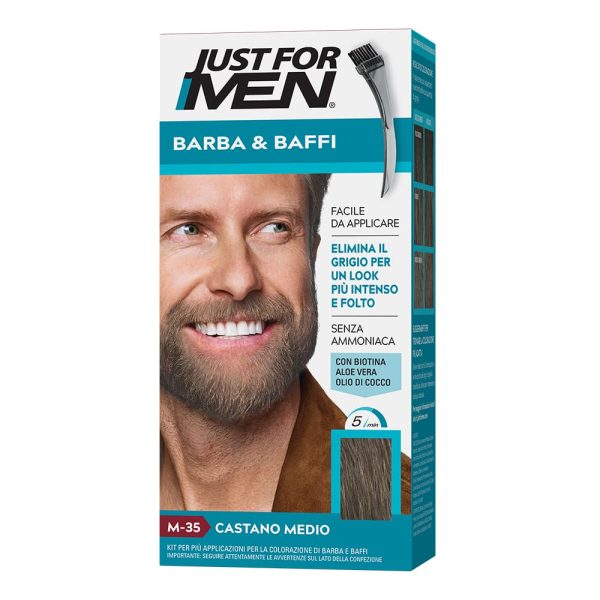 Just for Men coloración marrón medio para barba y bigote m35