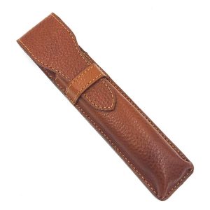 Estuche de viaje Parker para maquinillas de afeitar de piel de búfalo