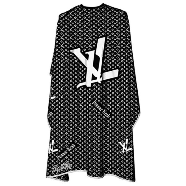 Capa de barbero The Shave Factory lv negro blanco