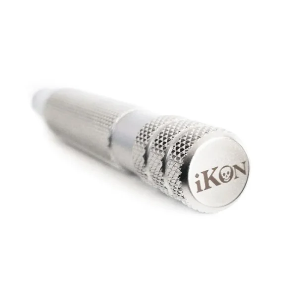 Mango iKon bulldog para maquinillas de afeitar de 80 mm de acero inoxidable pulido