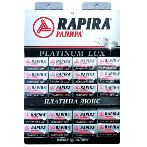 100 hojas de afeitar de doble filo Rapira Platinum Lux