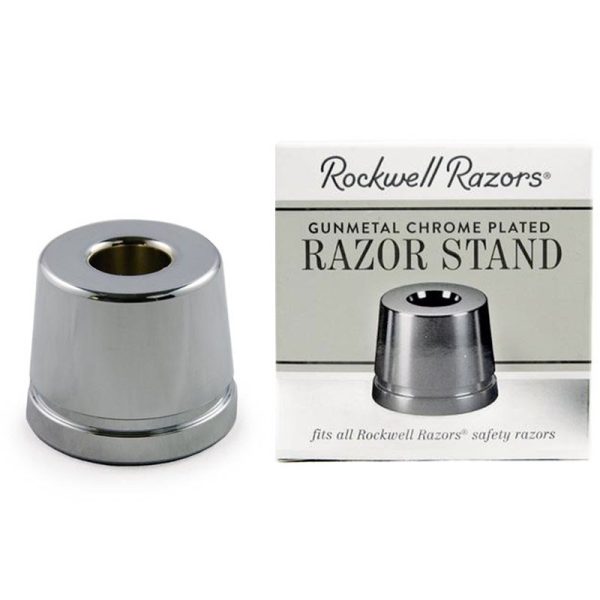 RR-STANDGM.jpg Soporte base Rockwell de acero inoxidable para maquinilla de afeitar de bronce
