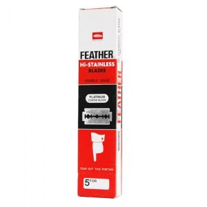 100 hojas de afeitar de doble filo Feather Hi-Stainless