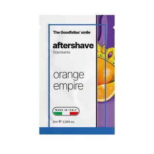 Muestra de la sonrisa de Goodfellas para después del afeitado Orange Empire 2ml
