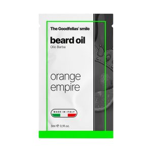 Muestra de la sonrisa de Goodfellas aceite para barba Orange Empire 3ml