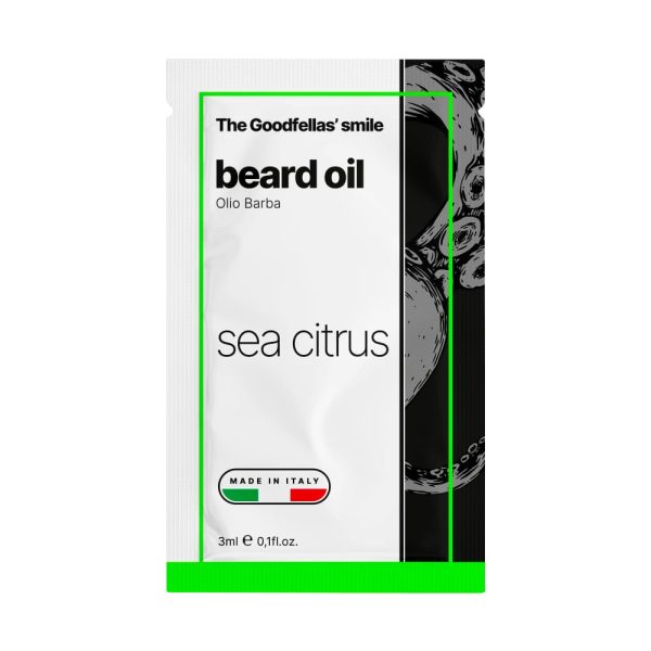 campioncino-olio-barba-sea-citrus-the-goodfellas-smile.jpg Muestra de la sonrisa de Goodfellas aceite para barba Sea Citrus 3ml