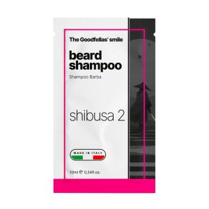 campioncino-shampoo-barba-shibusa2-the-goodfellas-smile.jpg La sonrisa de Goodfellas muestra champú para barba Shibusa 2 10ml