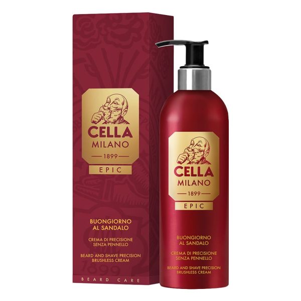 Cella Milano Epic crema de precisión para barba Buongiorno al Sandalo 175ml