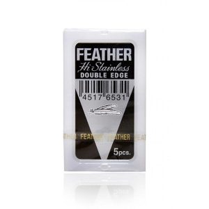 5 lamette da barba Feather Hi Inoxidable