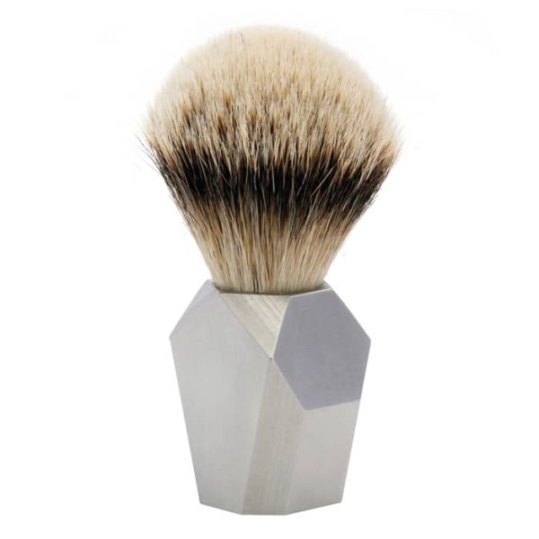 Brocha de afeitar Rex sintética Deco acero inoxidable - 106S