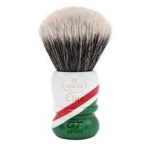pennello-barba-elite-gt-series-bianco-rosso-verde-omega.jpg Brocha de afeitar Omega sintética GT Series Elite MB1939