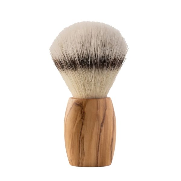 Brocha de afeitar Mondial EcoSilverpunta Sintética Thor Madera de Olivo