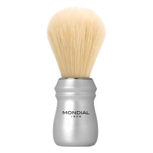 pennello-da-barba-setola-sbiancata-alluminio-satinato-mondial-1908.jpg Brocha de afeitar Mondial Jabalí Blanqueada con Mango de Aluminio Satinado