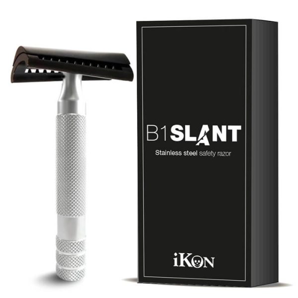 Maquinilla de afeitar iKon b1 inclinada de acero inoxidable 90 mm