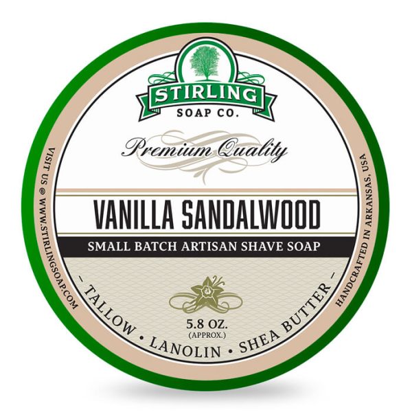 Stirling Soap Company crema de afeitar vainilla sándalo 170ml
