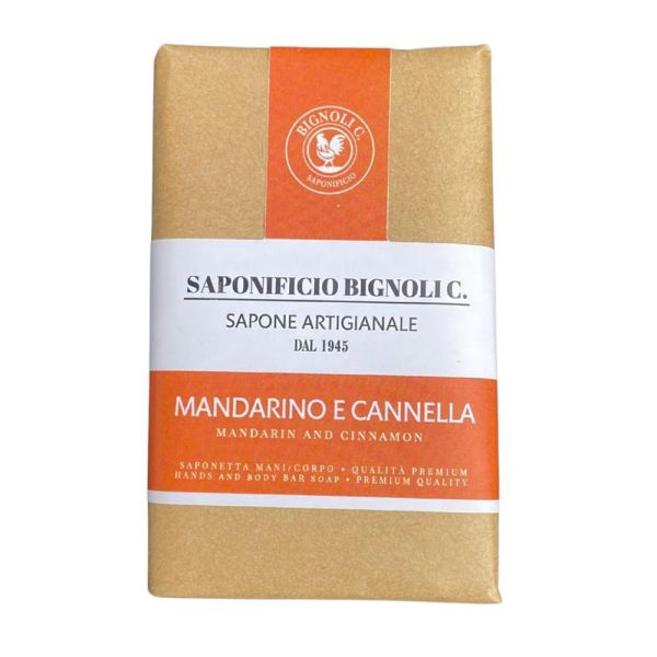 saponetta-mandarino-cannella-saponificio-bignoli.jpg Saponificio Bignoli jabón en pastilla para manos y cuerpo Mandarina y Canela 150g